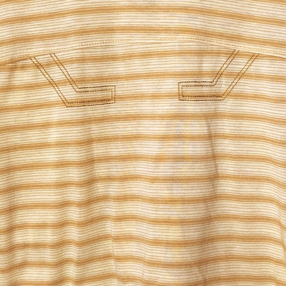 Mountain Hardwear 1/2 Zip Polo Pullover Yellow Stripes Performance Shirt Mens XL - Picture 11 of 13